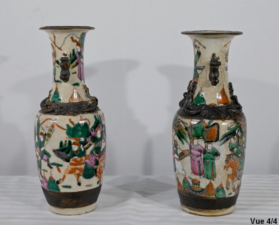 Paire de Vases en Porcelaine de Nankin, Chine – Fin XIXe – Image 28