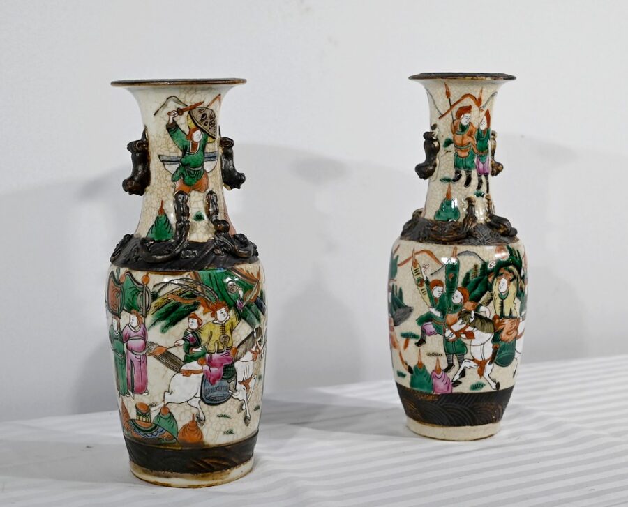 Paire de Vases en Porcelaine de Nankin, Chine – Fin XIXe – Image 3