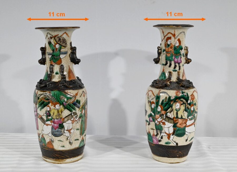 Paire de Vases en Porcelaine de Nankin, Chine – Fin XIXe – Image 31