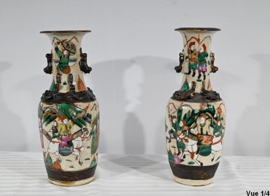 Paire de Vases en Porcelaine de Nankin, Chine – Fin XIXe – Image 5