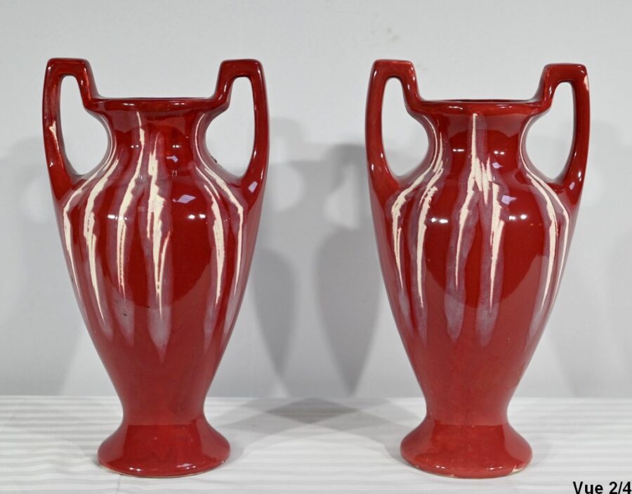 Paire de Vases en Céramique, Art Nouveau – 1900 – Image 13