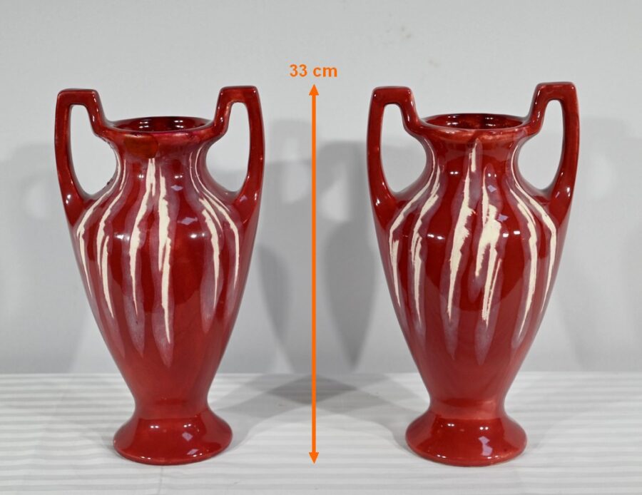Paire de Vases en Céramique, Art Nouveau – 1900 – Image 17