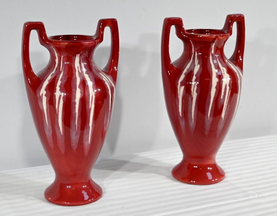 Paire de Vases en Céramique, Art Nouveau – 1900 – Image 2