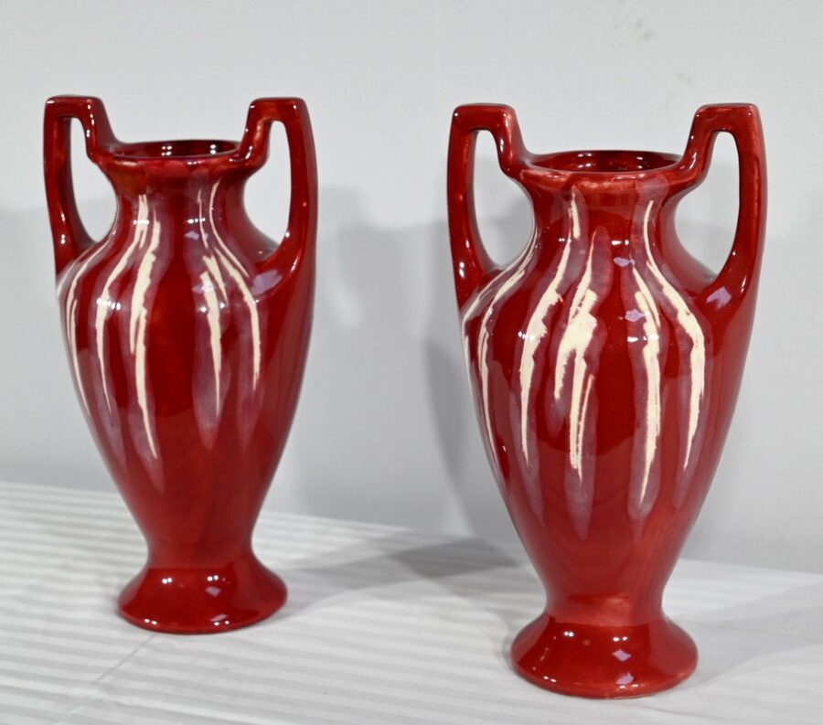 Paire de Vases en Céramique, Art Nouveau – 1900 – Image 3