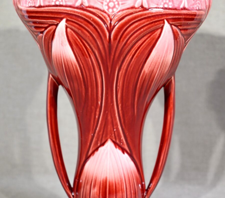 Paire de Vases en Faïence, estampillés Digoin Sarreguemines – Fin XIXe – Image 10