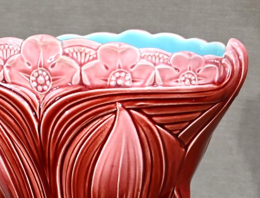 Paire de Vases en Faïence, estampillés Digoin Sarreguemines – Fin XIXe – Image 9
