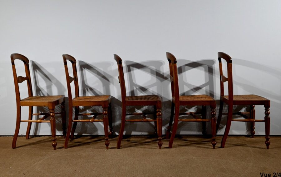 Suite de 5 Chaises en Chêne massif, époque Louis Philippe – 2ème Moitié du XIXe – Image 21