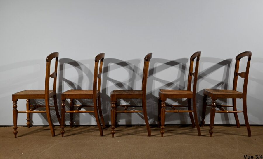 Suite de 5 Chaises en Chêne massif, époque Louis Philippe – 2ème Moitié du XIXe – Image 24