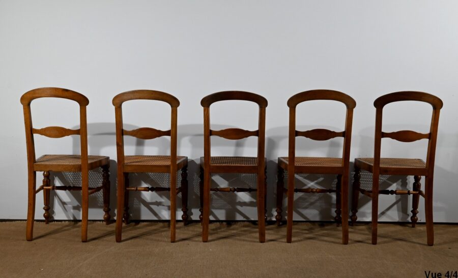Suite de 5 Chaises en Chêne massif, époque Louis Philippe – 2ème Moitié du XIXe – Image 25
