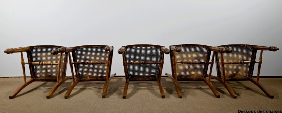 Suite de 5 Chaises en Chêne massif, époque Louis Philippe – 2ème Moitié du XIXe – Image 31