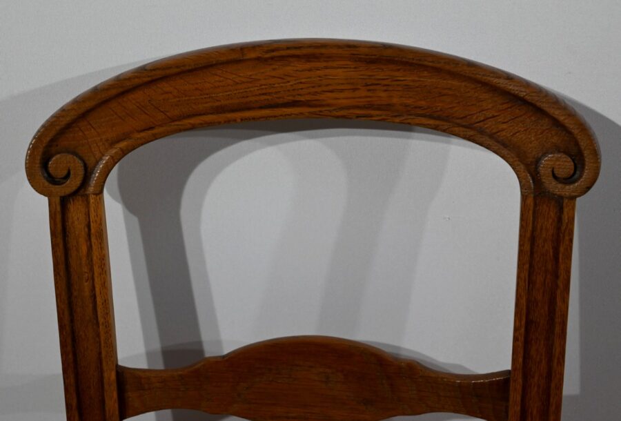 Suite de 5 Chaises en Chêne massif, époque Louis Philippe – 2ème Moitié du XIXe – Image 7