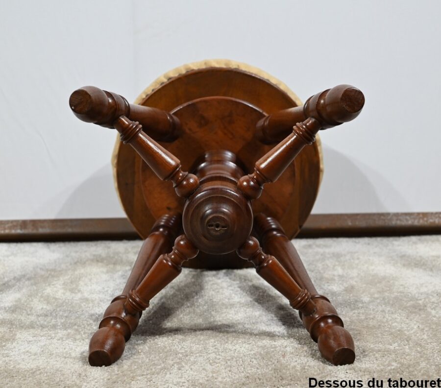 Tabouret de Piano en Noyer Massif – Fin XIXe – Image 32