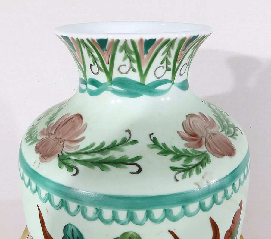 Vase en Porcelaine de Limoges et à décors de Fleurs– Début XXe – Image 6