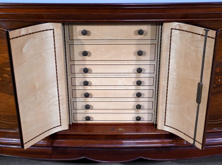 Enfilade 5 portes en Palissandre de Rio, attribuée à J.Leleu, Art Deco - 1940 – Image 16