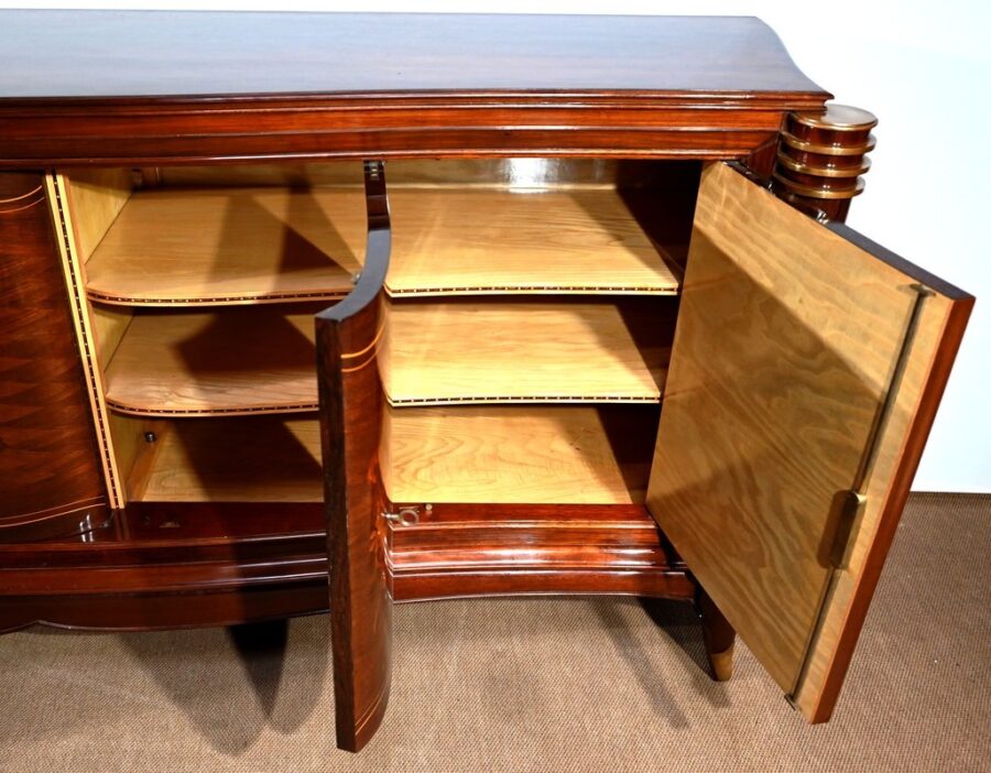 Enfilade 5 portes en Palissandre de Rio, attribuée à J.Leleu, Art Deco - 1940 – Image 26