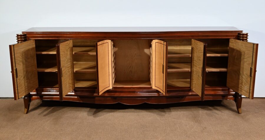 Enfilade 5 portes en Palissandre de Rio, attribuée à J.Leleu, Art Deco - 1940 – Image 28