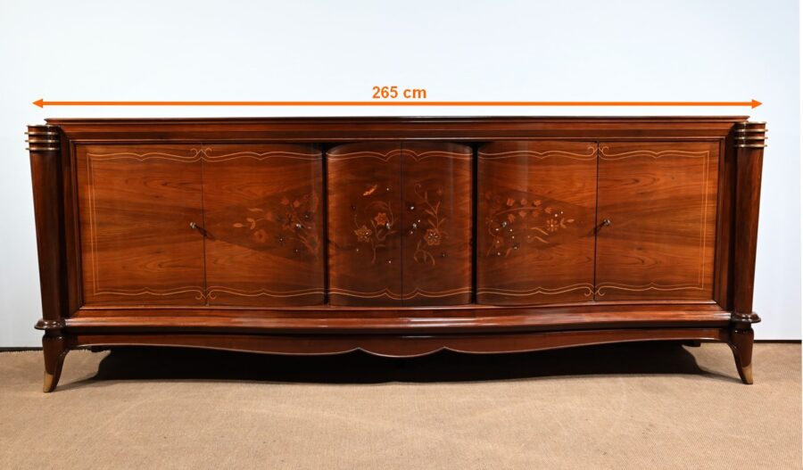 Enfilade 5 portes en Palissandre de Rio, attribuée à J.Leleu, Art Deco - 1940 – Image 29