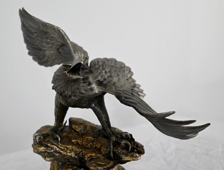 Sculpture en Étain « Bald Eagle », signée P.Brunelle – XXe – Image 6