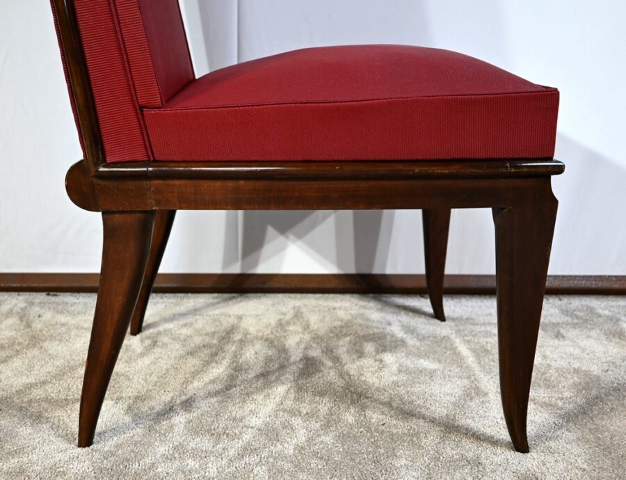 Suite de 8 Chaises en Hêtre Massif, attribuée à J.Leleu, Art Déco - 1940 – Image 13