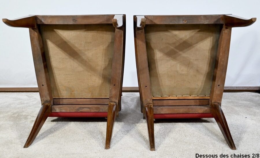 Suite de 8 Chaises en Hêtre Massif, attribuée à J.Leleu, Art Déco - 1940 – Image 40