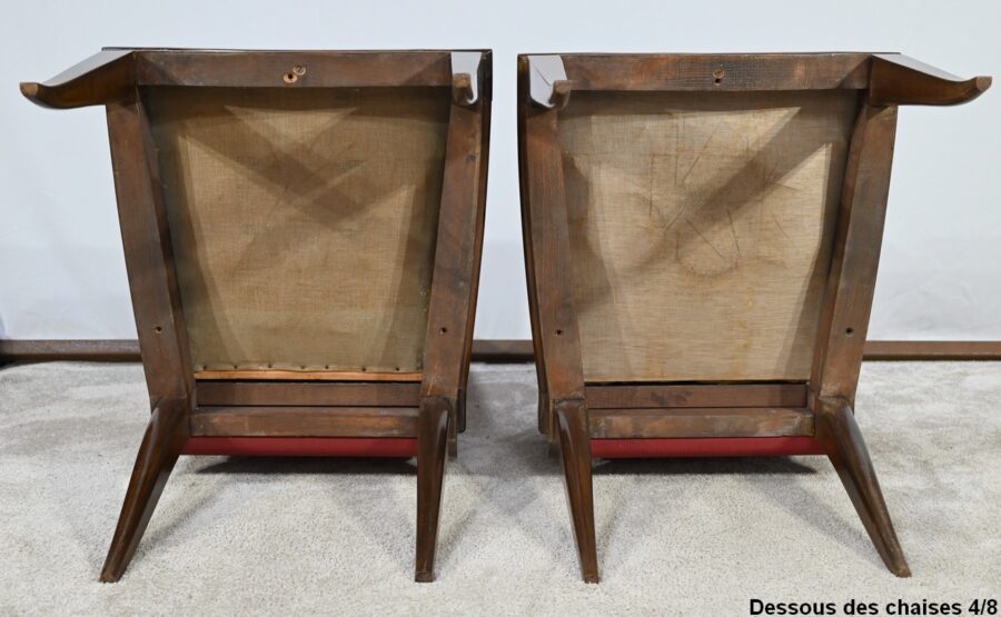 Suite de 8 Chaises en Hêtre Massif, attribuée à J.Leleu, Art Déco - 1940 – Image 41