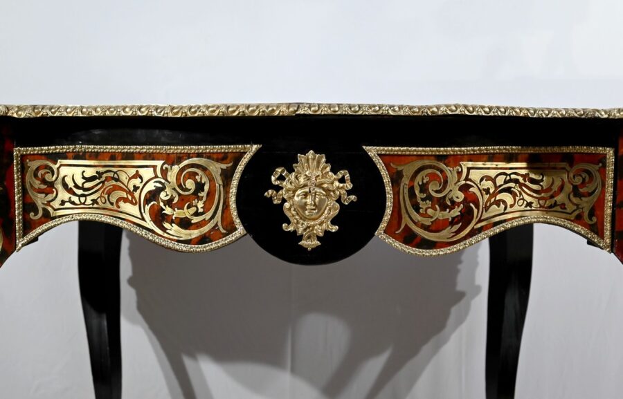 Table d’Apparat Violonée en Poirier Noirci, style Boulle, époque Napoléon III – Milieu XIXe – Image 15