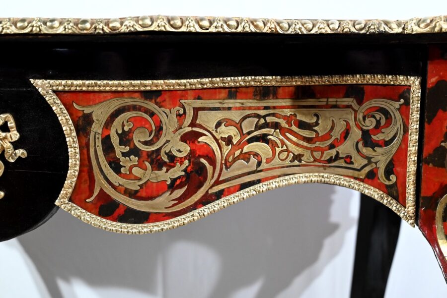 Table d’Apparat Violonée en Poirier Noirci, style Boulle, époque Napoléon III – Milieu XIXe – Image 17