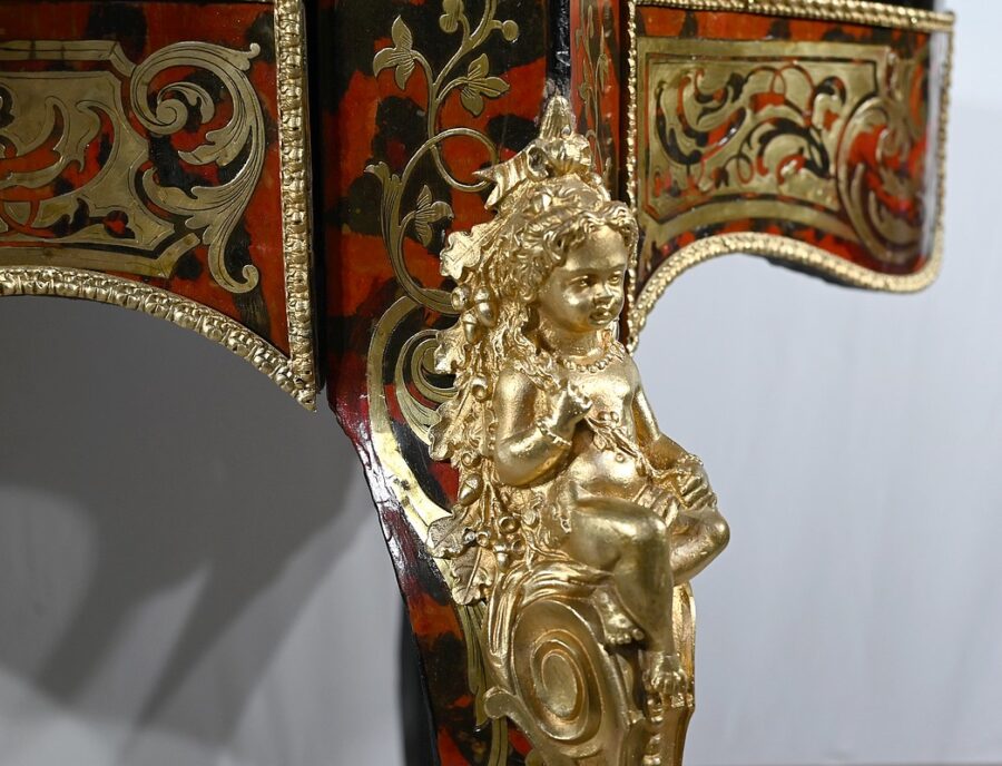 Table d’Apparat Violonée en Poirier Noirci, style Boulle, époque Napoléon III – Milieu XIXe – Image 19