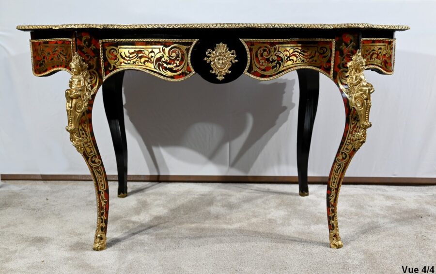 Table d’Apparat Violonée en Poirier Noirci, style Boulle, époque Napoléon III – Milieu XIXe – Image 28
