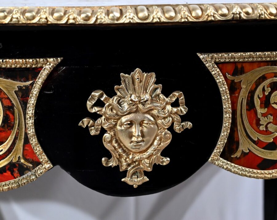 Table d’Apparat Violonée en Poirier Noirci, style Boulle, époque Napoléon III – Milieu XIXe – Image 29