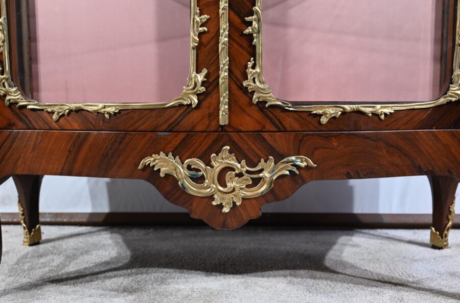 Vitrine 2 Portes en Palissandre, style Louis XV, époque Napoléon III – Milieu XIXe – Image 12