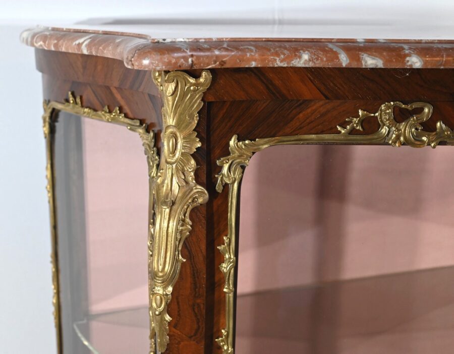 Vitrine 2 Portes en Palissandre, style Louis XV, époque Napoléon III – Milieu XIXe – Image 6