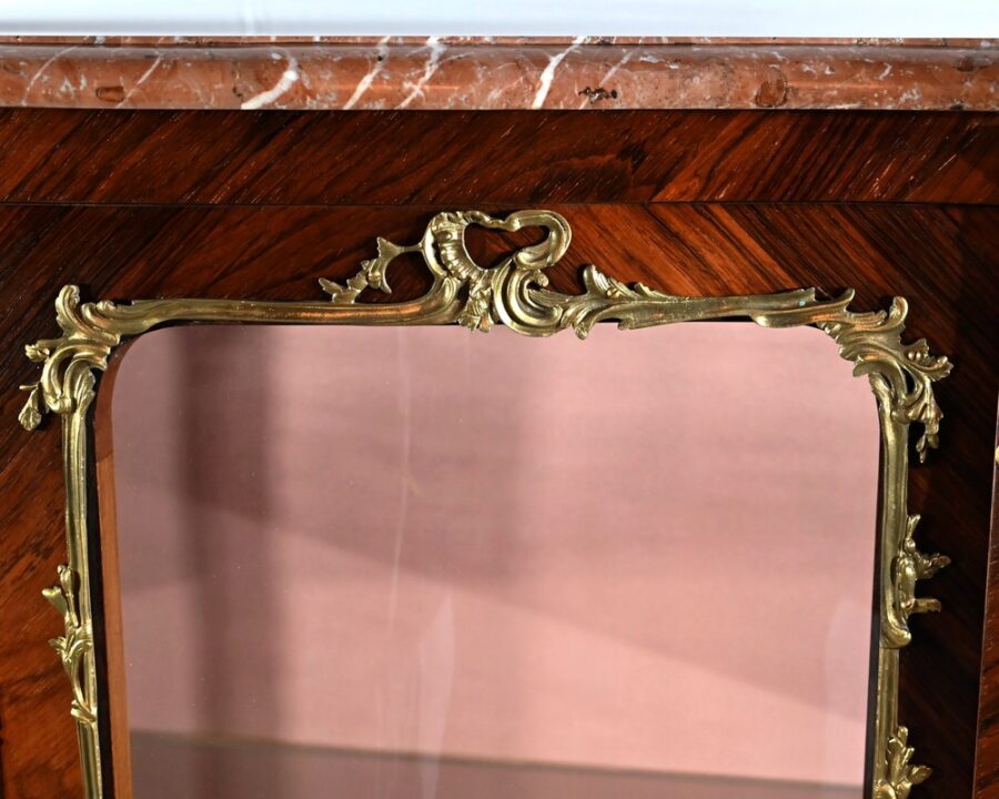 Vitrine 2 Portes en Palissandre, style Louis XV, époque Napoléon III – Milieu XIXe – Image 7