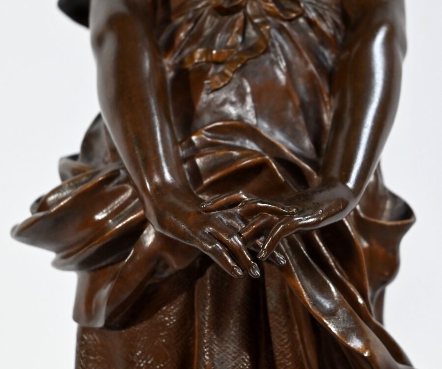 Bronze « La Jeune Fille à la Cruche Cassée », signé J-B.Germain – Fin XIXe – Image 10