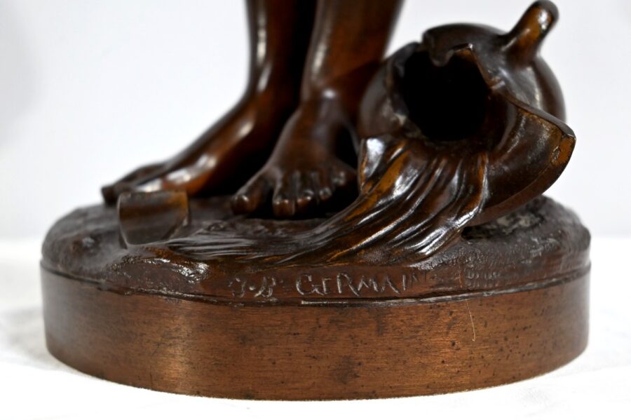 Bronze « La Jeune Fille à la Cruche Cassée », signé J-B.Germain – Fin XIXe – Image 14