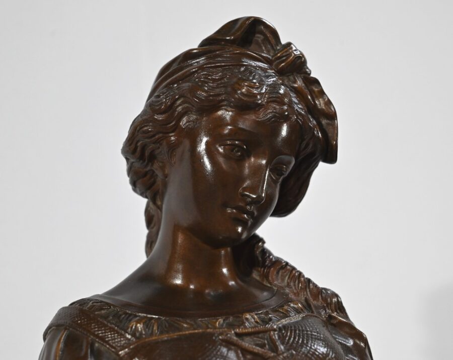 Bronze « La Jeune Fille à la Cruche Cassée », signé J-B.Germain – Fin XIXe – Image 7