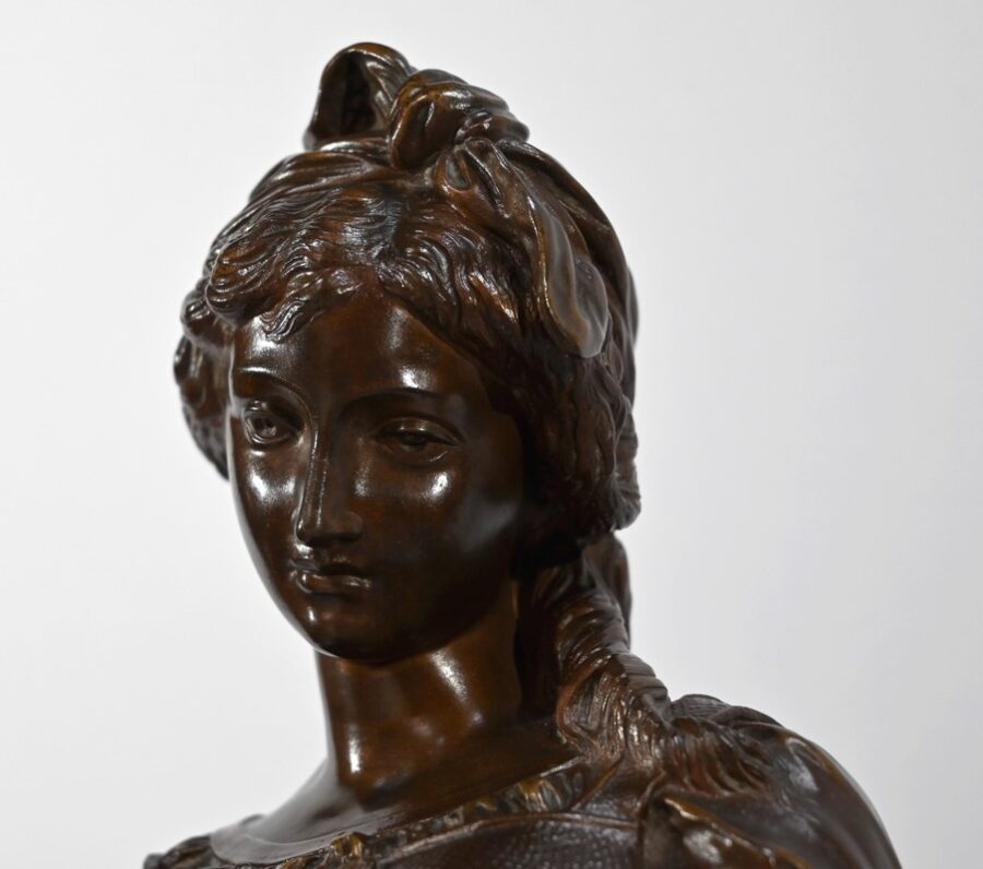 Bronze « La Jeune Fille à la Cruche Cassée », signé J-B.Germain – Fin XIXe – Image 8