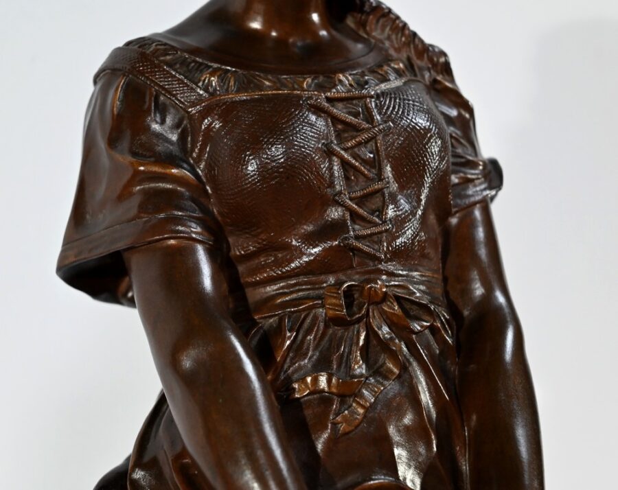 Bronze « La Jeune Fille à la Cruche Cassée », signé J-B.Germain – Fin XIXe – Image 9