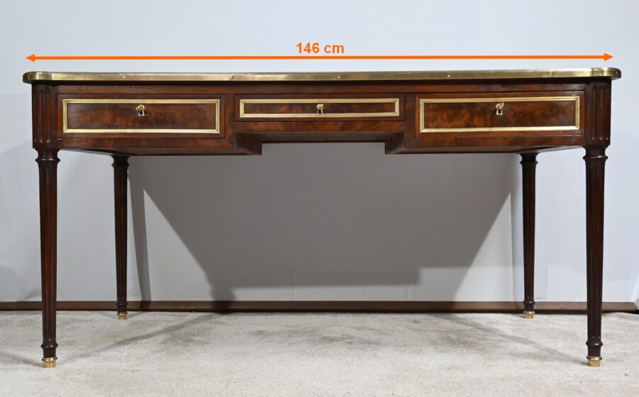 Bureau Plat en Acajou, style Louis XVI – 1ère Partie du XIXe – Image 24