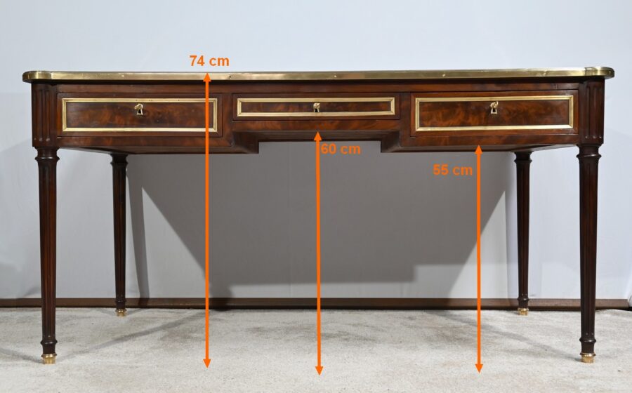 Bureau Plat en Acajou, style Louis XVI – 1ère Partie du XIXe – Image 26