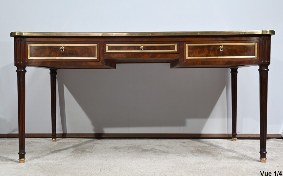 Bureau Plat en Acajou, style Louis XVI – 1ère Partie du XIXe – Image 8
