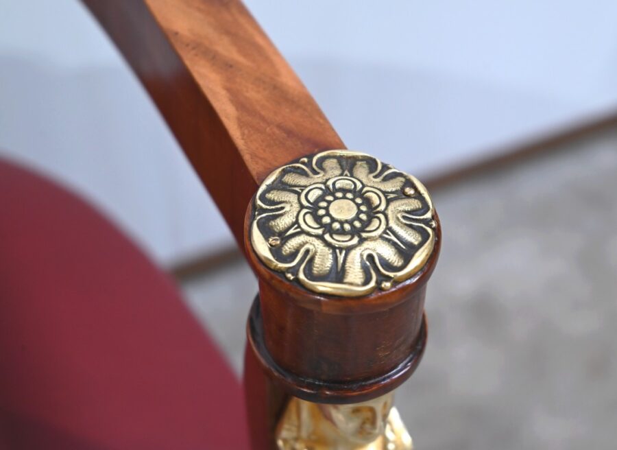Fauteuil de Bureau en Acajou Clair, style Retour d’Égypte – Milieu XIXe – Image 10