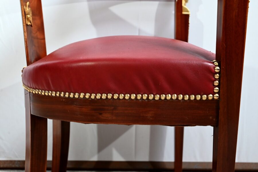 Fauteuil de Bureau en Acajou Clair, style Retour d’Égypte – Milieu XIXe – Image 16
