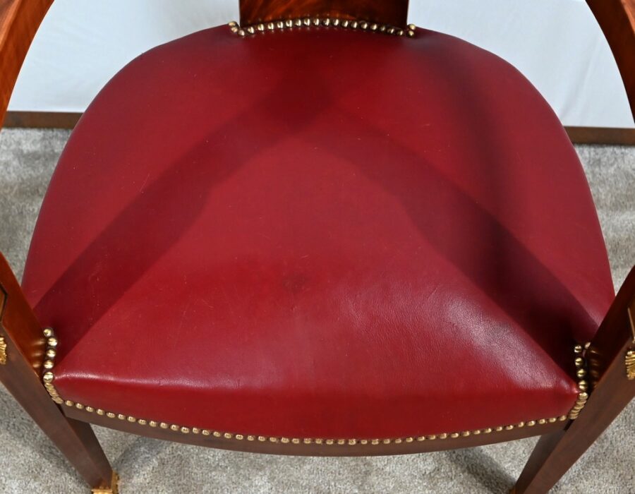 Fauteuil de Bureau en Acajou Clair, style Retour d’Égypte – Milieu XIXe – Image 4