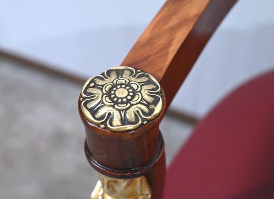 Fauteuil de Bureau en Acajou Clair, style Retour d’Égypte – Milieu XIXe – Image 8