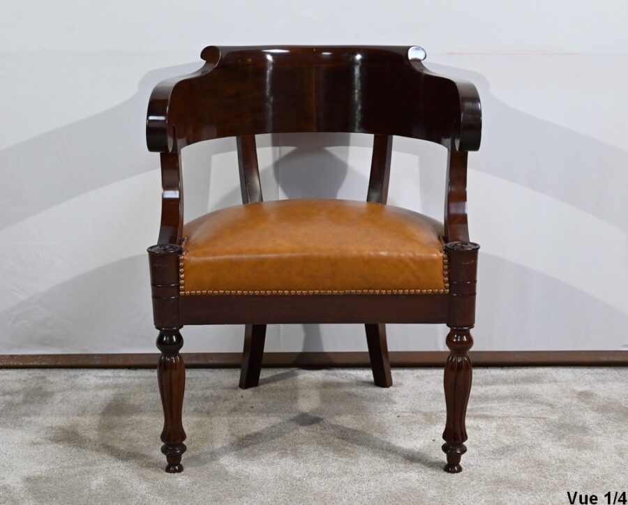 Fauteuil de Bureau en Acajou, époque restauration – Début XIXe – Image 11