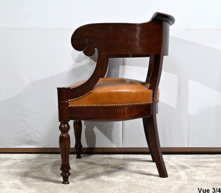 Fauteuil de Bureau en Acajou, époque restauration – Début XIXe – Image 16