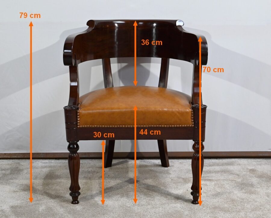 Fauteuil de Bureau en Acajou, époque restauration – Début XIXe – Image 21