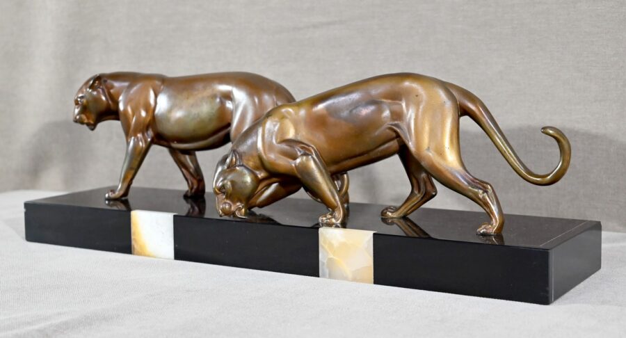 Groupe de Lionnes en Régule, Art Déco – 1940 – Image 3
