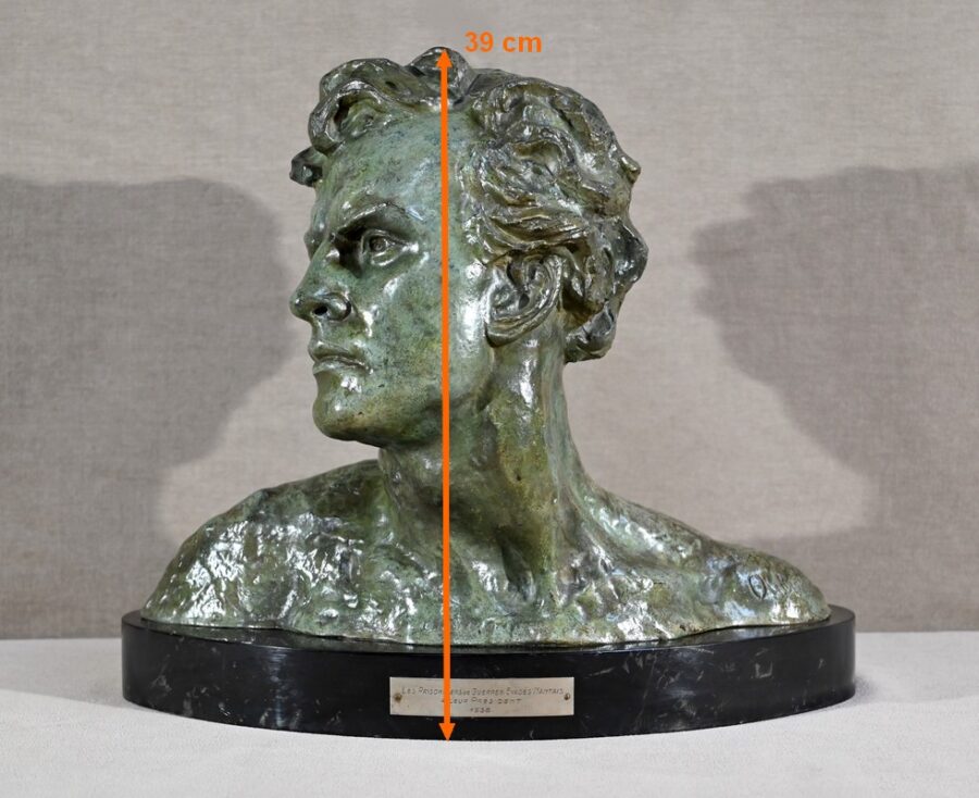 Important Bronze « Jean Mermoz », signé A.Ouline – 1ère partie XXe – Image 21